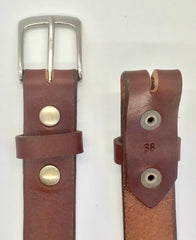 1.25" wide - all leather snap belt