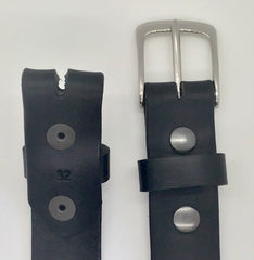 1.25" wide - all leather snap belt