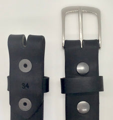 1.25" wide - all leather snap belt
