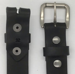 1.25" wide - all leather snap belt