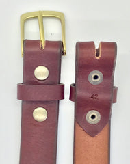 1.25" wide - all leather snap belt