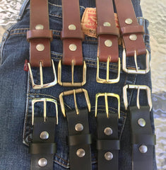1.25" wide - all leather snap belt