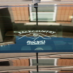 Backcountry Rocks!    white cut out window sticker