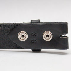 1.5" black snap all leather belt - just the belt