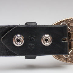 1.5" black snap all leather belt - just the belt