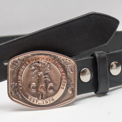 1.5" black snap all leather belt - just the belt